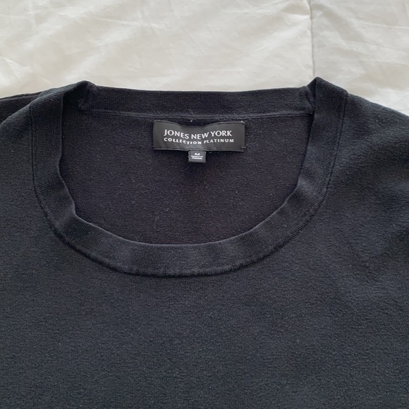 Black Jones New York Collection Platinum Silk Blend Short Sleeve Sweater… - Picture 5 of 8